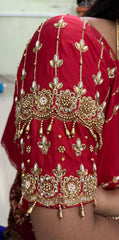 NR1149R -Red Colour Computer  Maggam Work Blouse
