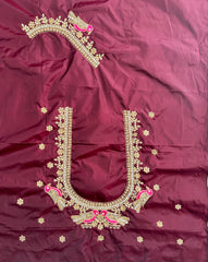 NR1059CF- Coffee Colour Computer Maggam Work Blouse
