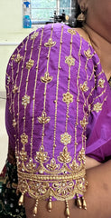 NR929PR- Purple Colour Computer Maggam Work Blouse