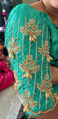 NR990SG- Sea Green Colour Computer Maggam Work Blouse