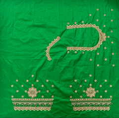 NR951G -Green Colour Computer Maggam Work Blouse