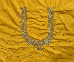 NR1320Y- Yellow Colour Computer Maggam Work Blouse