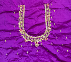 NR1320PR - Purple Colour Computer Maggam Work Blouse