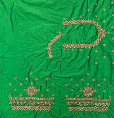 NR951PG -Parrot Green Colour Computer Maggam Work Blouse