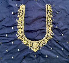 NR1249NB- Navy Blue Colour Computer Maggam Work Blouse