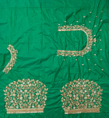 NR1320G - Green Colour Computer Maggam Work Blouse