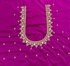 NR929MP- Magenta Pink Colour Computer Maggam Work Blouse