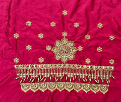 NR951TP -Tomato Pink Colour Computer Maggam Work Blouse