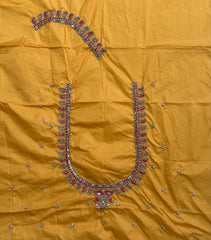 NR889Y - Yellow  Colour Computer Maggam Work Blouse
