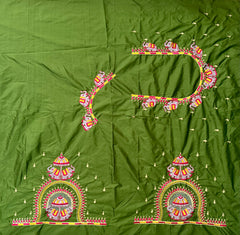 NR482MG -Mahendi Green Colour Computer Multi Work Blouse