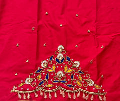 NR895R - Red Colour Maggam Work Blouse