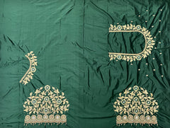 NR1296BG -Bottle Green Colour Computer Maggam Work Blouse