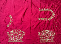 NR1298TP - Tomato Pink Colour Computer Maggam Work Blouse