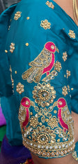 NR1059RG- Rama Green Colour Computer Maggam Work Blouse