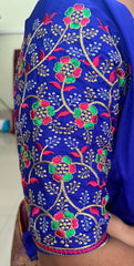 NR495IB-Ink Blue Colour Computer Multi Work Blouse