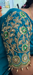 NR1296RG -Rama Green Colour Computer Maggam Work Blouse