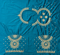 NR1129RG -Rama Green Colour Computer Maggam Work Blouse ( POT Neck)