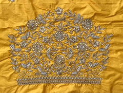 NR1249Y- Yellow Colour Computer Maggam Work Blouse