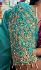 NR1296SG -Sea Green Colour Computer Maggam Work Blouse