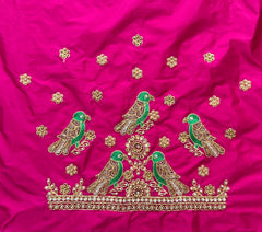 NR1059P-  Pink Colour Computer Maggam Work Blouse