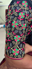 NR495BL- Black Colour Computer Multi Work Blouse