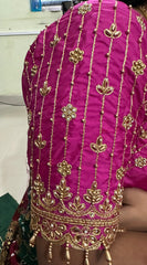 NR929P- Pink Colour Computer Maggam Work Blouse
