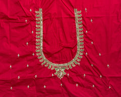 NR889R -Red Colour Computer Maggam Work Blouse
