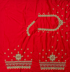 NR951MR -Mirchi Red Colour Computer Maggam Work Blouse