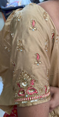 NR889GD - Gold Colour Computer Maggam Work Blouse