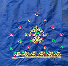 NR484B - Blue Colour Computer Multi Colour Work Blouse