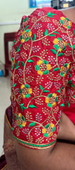 NR495R-Red Colour Computer Multi Work Blouse