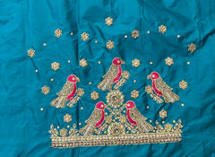 NR1059RG- Rama Green Colour Computer Maggam Work Blouse