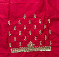 NR889R -Red Colour Computer Maggam Work Blouse