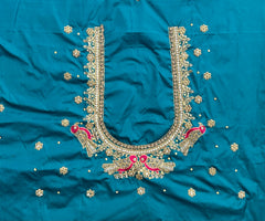 NR1059RG- Rama Green Colour Computer Maggam Work Blouse
