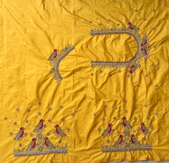 NR1059Y- Yellow Colour Computer Maggam Work Blouse