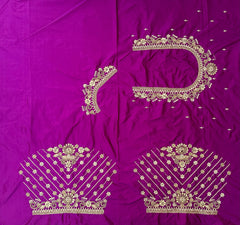 NR859MP -Magenta Pink Colour Computer Maggam Work Blouse