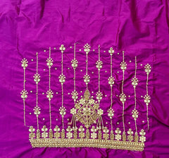 NR1050MP-  Magenta Pink Colour Computer Maggam Work Blouse ( Boat Neck Design Back Open)