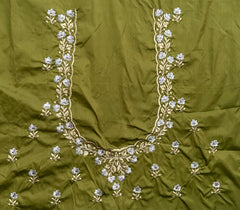 NR402MD -Mahendi Colour Computer Work Blouse