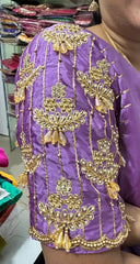 NR990LV-  Lavender Colour Computer Maggam Work Blouse
