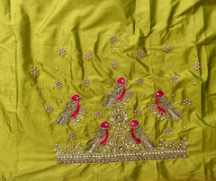 NR1059MD- Mahendi Colour Computer Maggam Work Blouse