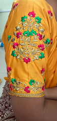 NR484Y - Yellow Colour Computer Multi Colour Work Blouse