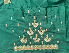 NR849BG- Bottle Green Colour Computer Maggam Work Blouse