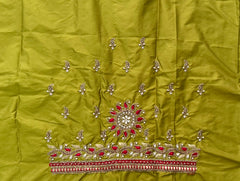 NR885MD - Mahendi Colour Computer Maggam Work Blouse