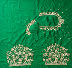 NR1249G- Green Colour Computer Maggam Work Blouse