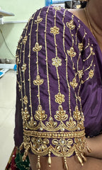 NR929WN- Wine Colour Computer Maggam Work Blouse