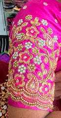 NR897P - Pink Colour Computer Maggam Work Blouse