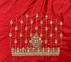 NR1050R-  Red Colour Computer Maggam Work Blouse ( Boat Neck Design Back Open)