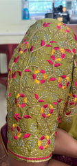 NR495MD-Mahendi Colour Computer Multi Work Blouse