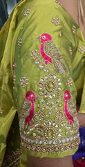 NR1059MD- Mahendi Colour Computer Maggam Work Blouse