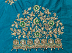 NR1296RG -Rama Green Colour Computer Maggam Work Blouse